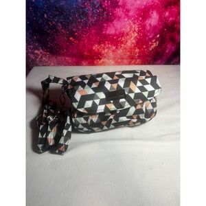 Lillybit Diaper Clutch Bag Geometric Triangle Print Black Peach Mint Green Small